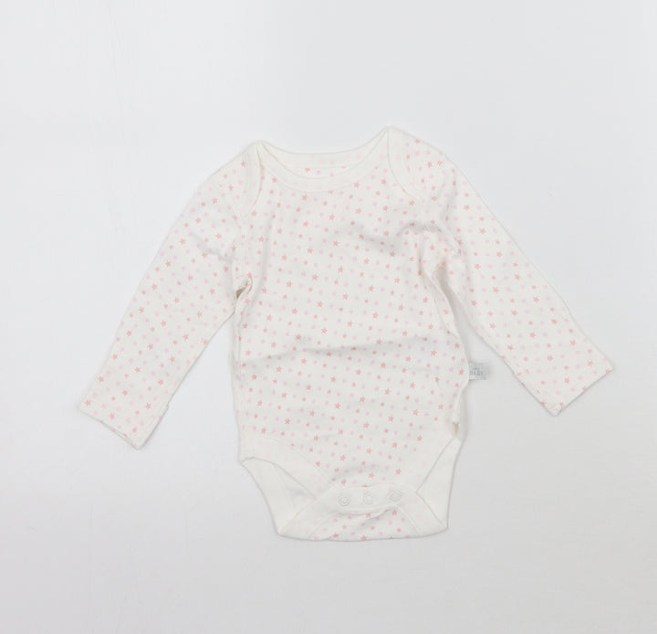 Marks and Spencer Baby White Geometric Babygrow One-Piece Size 0-3 Months