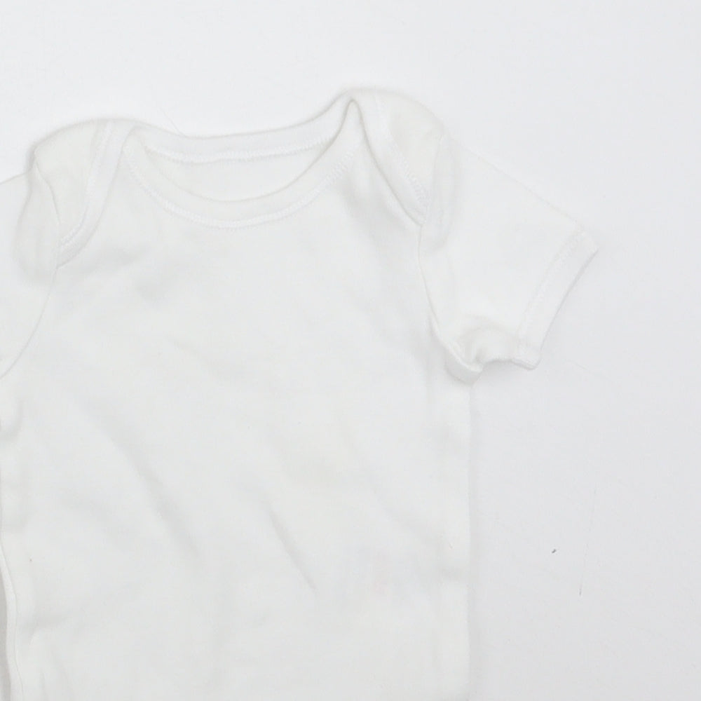 John Lewis Baby White   Babygrow One-Piece Size 0-3 Months