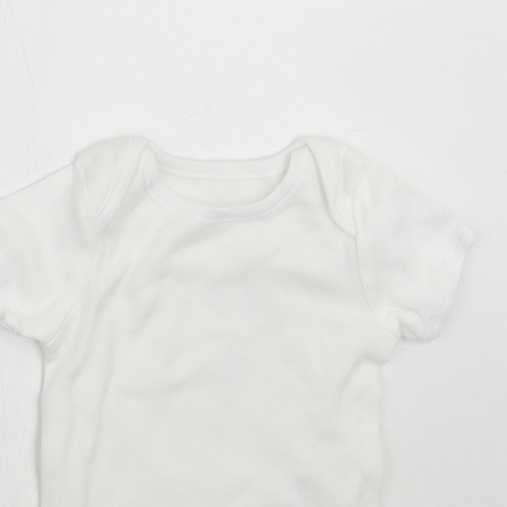 John Lewis Baby White   Babygrow One-Piece Size 0-3 Months