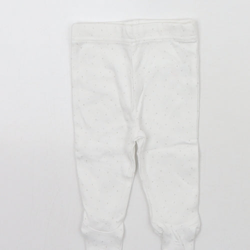 M&Co Baby White Geometric  Sweatpants Trousers Size 0-3 Months