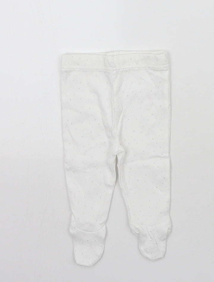 M&Co Baby White Geometric  Sweatpants Trousers Size 0-3 Months