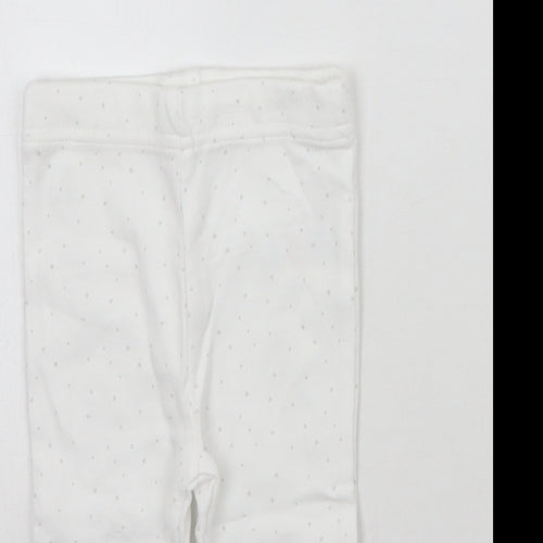 M&Co Baby White Geometric  Sweatpants Trousers Size 0-3 Months