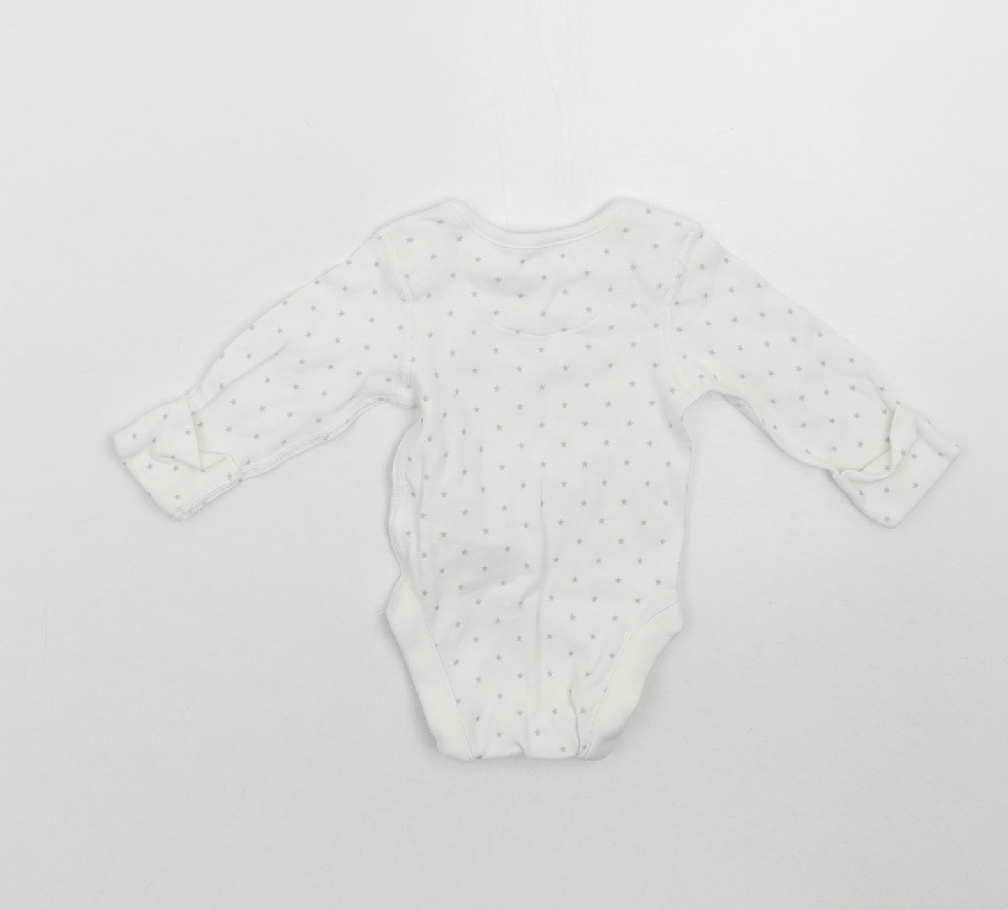 Marks and Spencer Baby White Geometric  Babygrow One-Piece Size Newborn