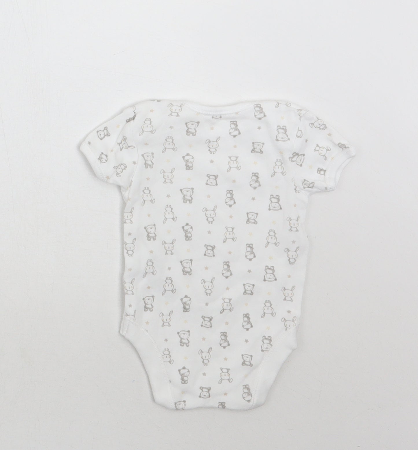George Baby White Geometric  Babygrow One-Piece Size Newborn