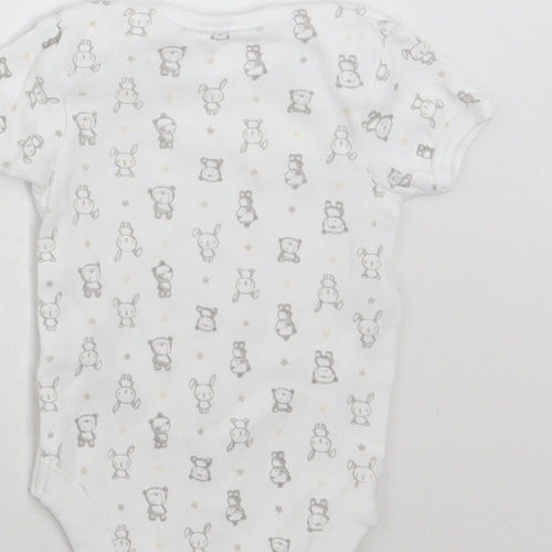 George Baby White Geometric  Babygrow One-Piece Size Newborn
