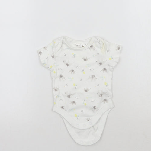 M&Co Baby White Geometric  Babygrow One-Piece Size 0-3 Months