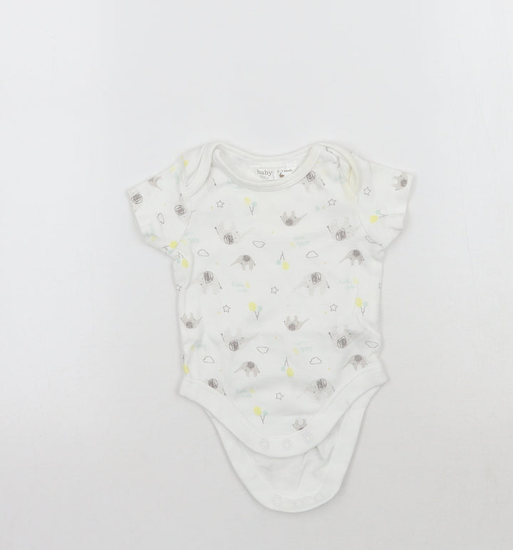 M&Co Baby White Geometric Babygrow One-Piece Size 0-3 Months