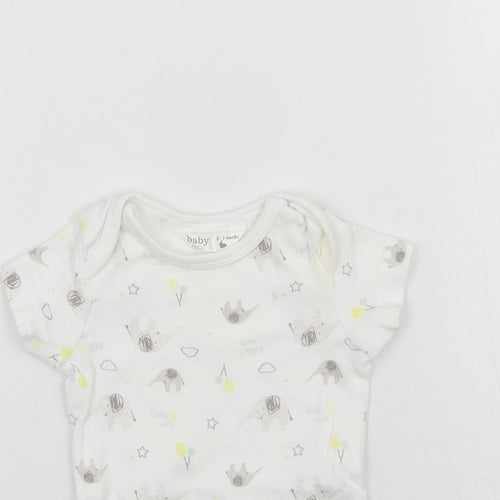 M&Co Baby White Geometric  Babygrow One-Piece Size 0-3 Months