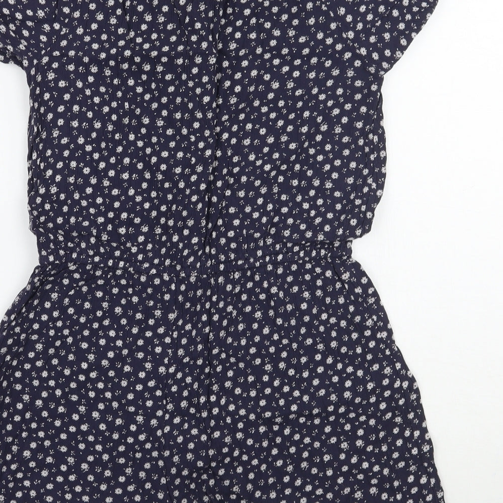 NEXT Girls Blue Floral  Playsuit One-Piece Size 10 Years