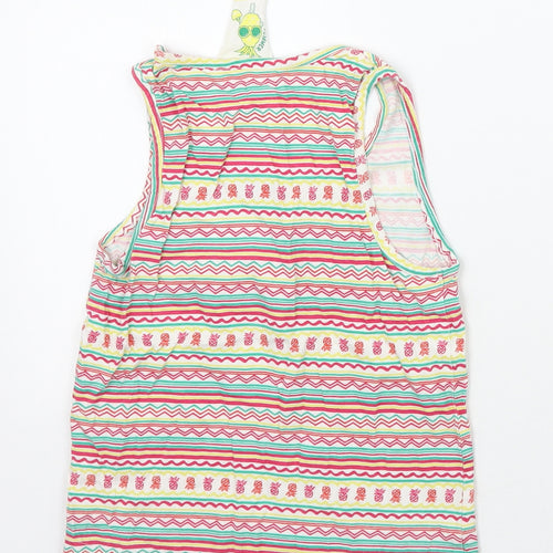 Young Dimension Girls White Striped  Basic Tank Size 5-6 Years