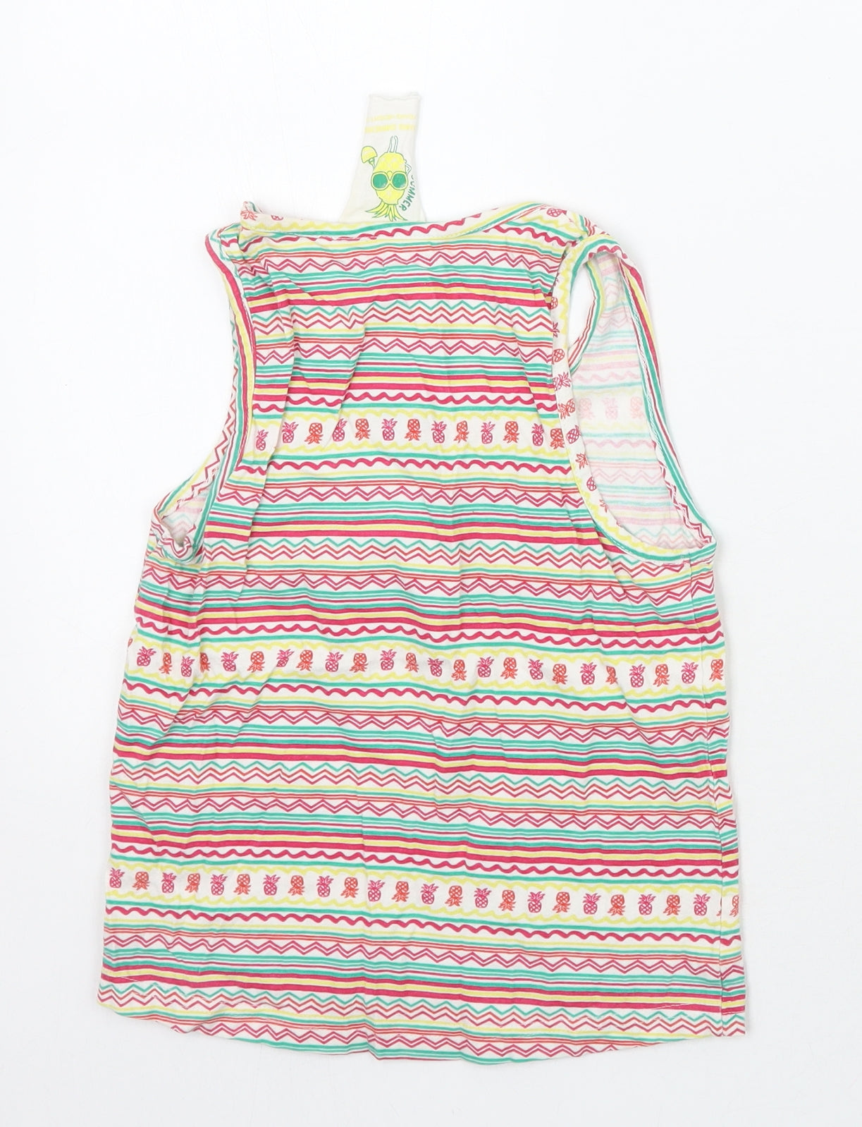 Young Dimension Girls White Striped  Basic Tank Size 5-6 Years