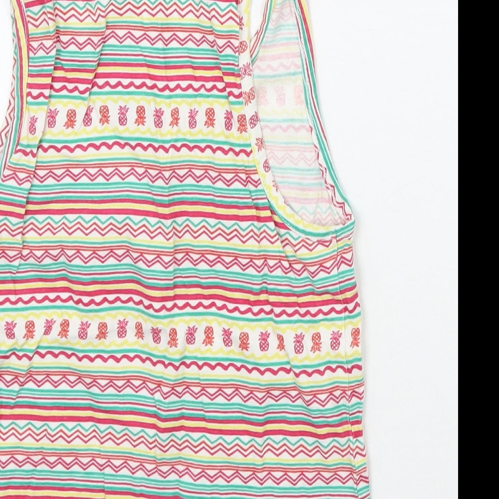 Young Dimension Girls White Striped  Basic Tank Size 5-6 Years