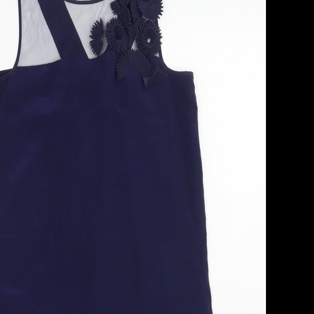 Whistles Womens Blue Floral  A-Line  Size 8