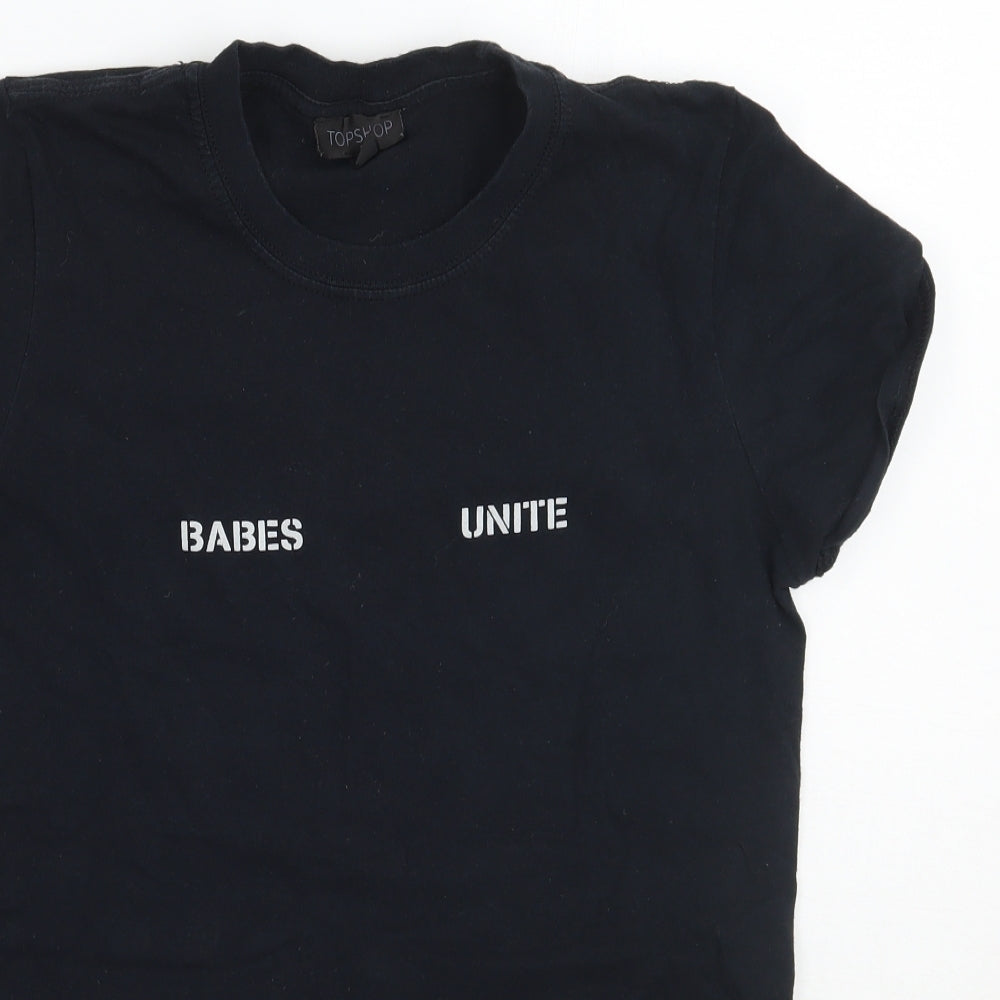 Topshop Womens Black   Basic T-Shirt Size S