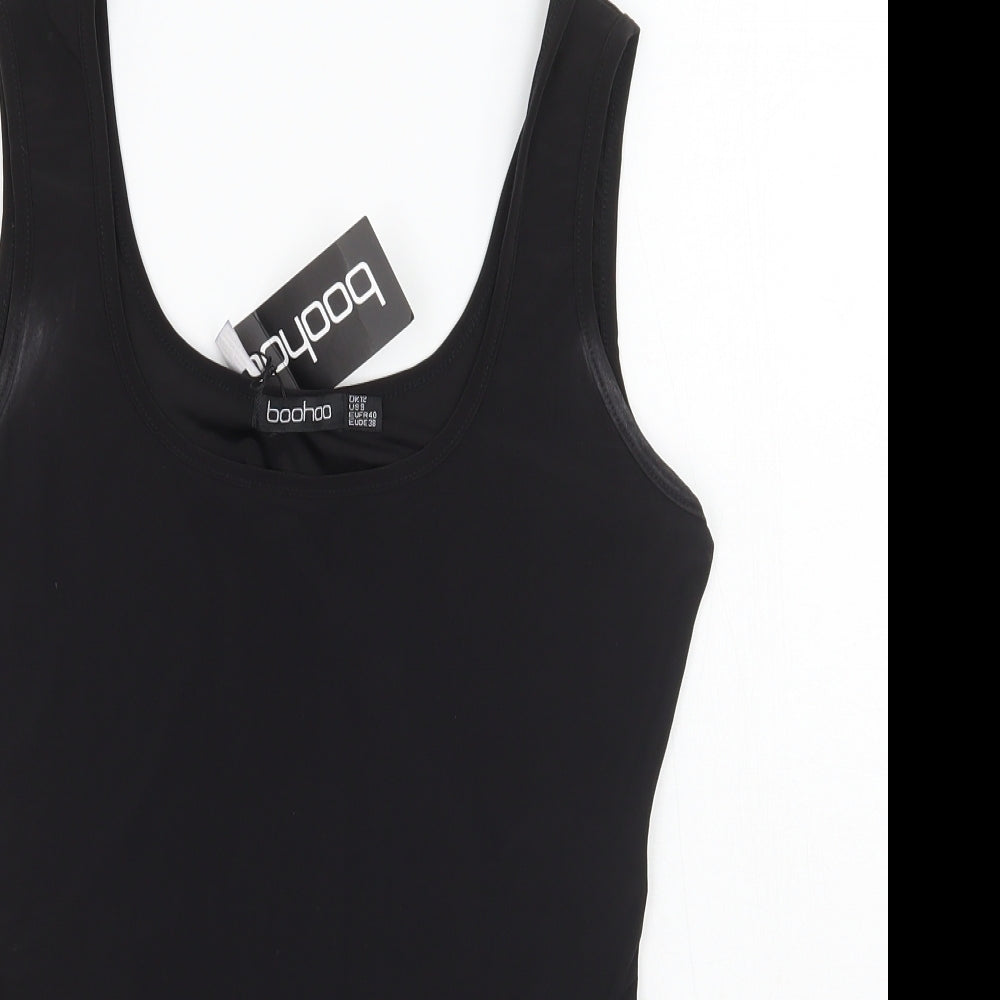 Boohoo Womens Black   Bodysuit One-Piece Size 12