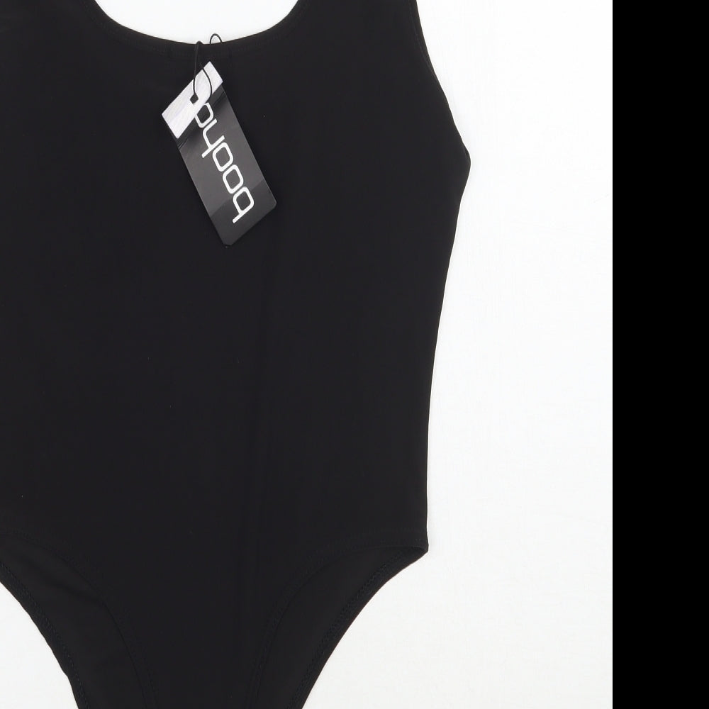 Boohoo Womens Black   Bodysuit One-Piece Size 12