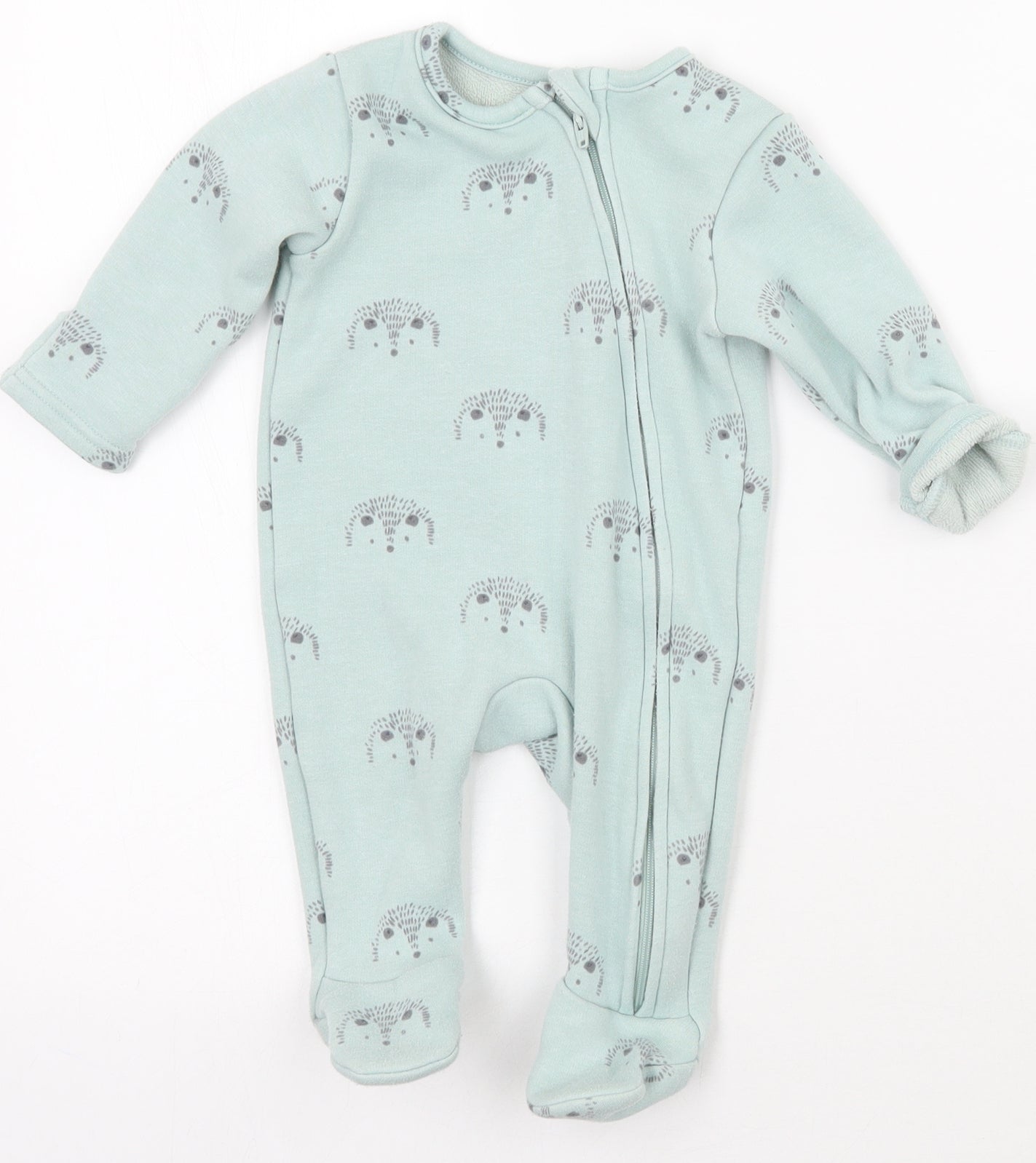 Marks and Spencer Baby Green Animal Print  Babygrow One-Piece Size 3-6 Months