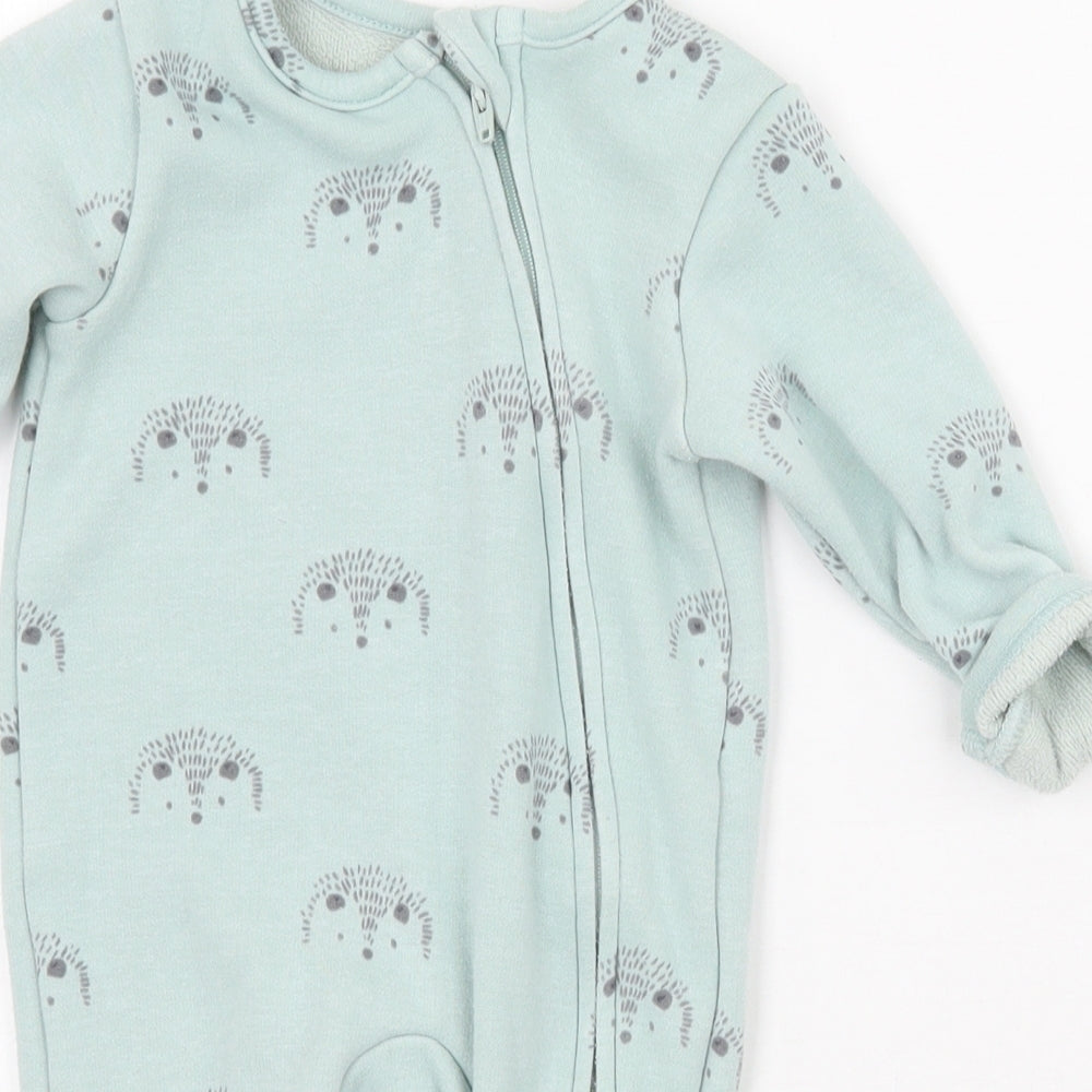 Marks and Spencer Baby Green Animal Print  Babygrow One-Piece Size 3-6 Months