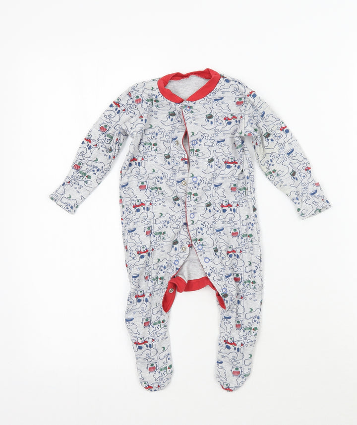 TU Baby Grey Geometric Babygrow One-Piece Size 3-6 Months