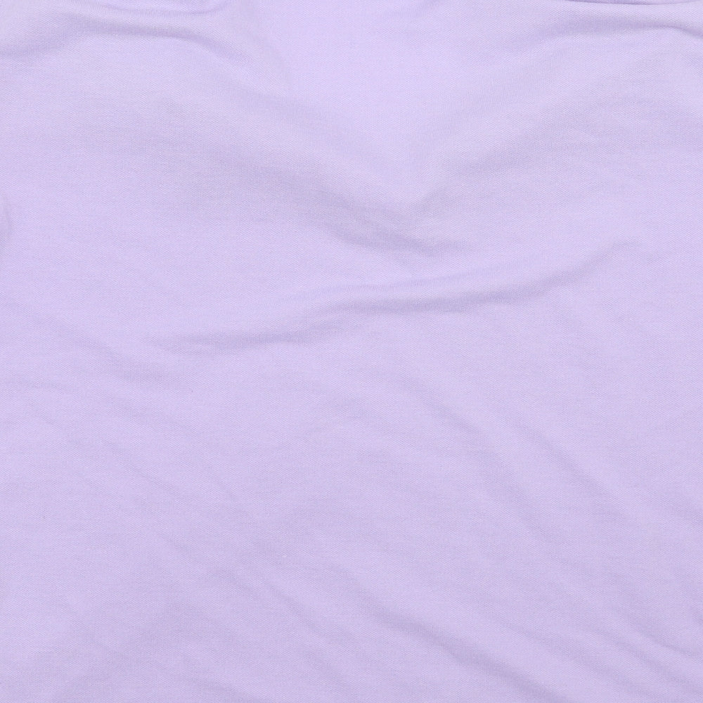 Preworn Womens Purple Floral  Basic Polo Size S