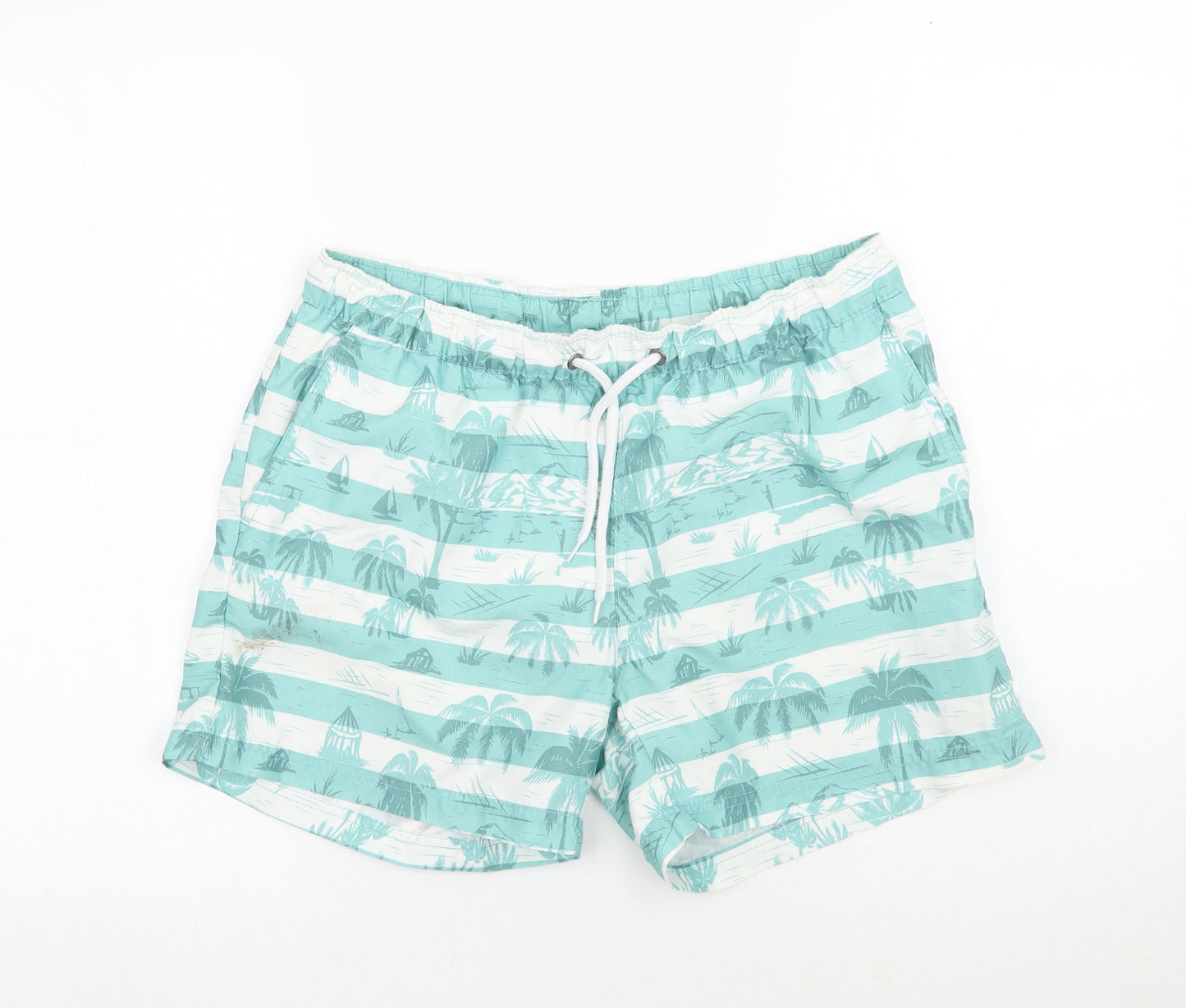 Defecto Mens Green Floral  Bermuda Shorts Size S