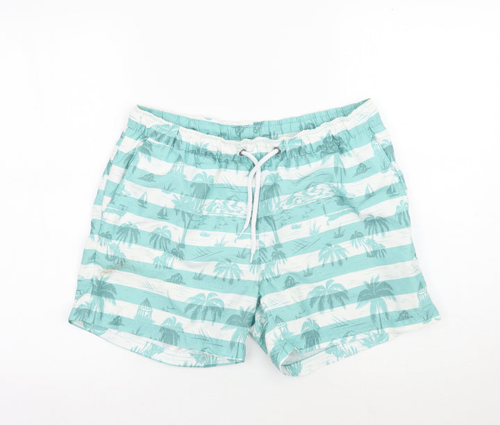 Defecto Mens Green Floral Bermuda Shorts Size S