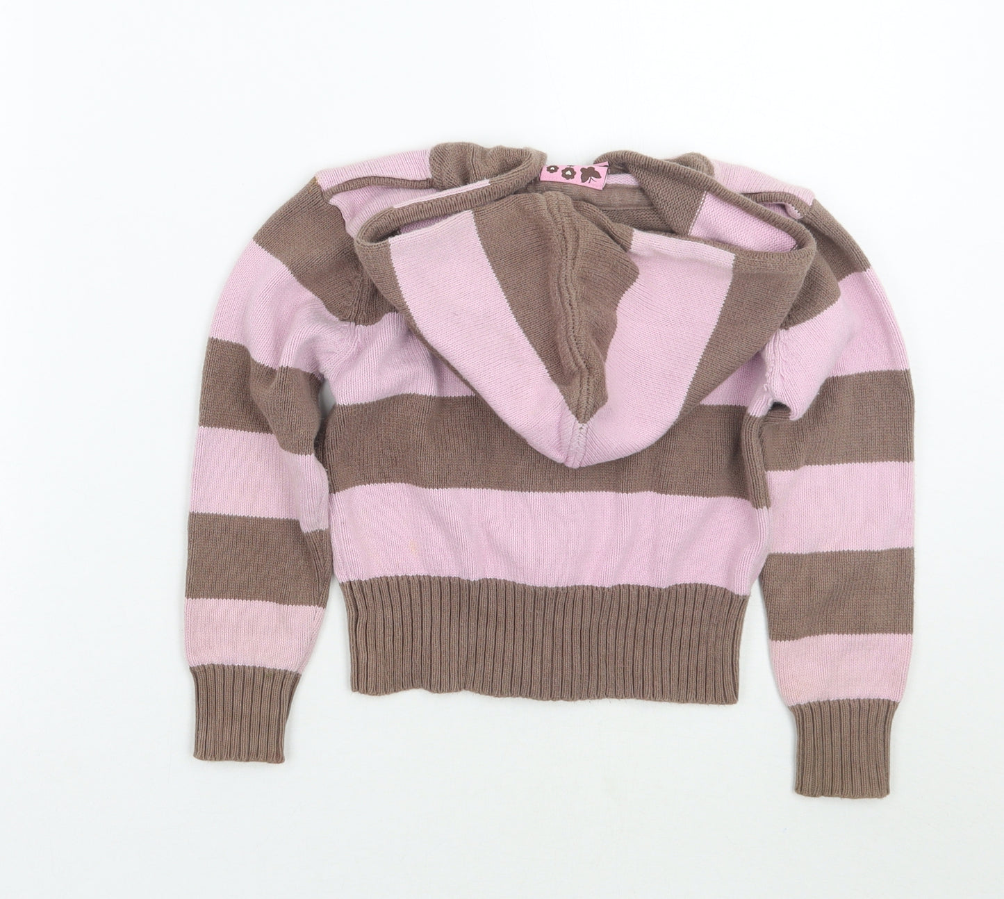 Lady bird Girls Pink Striped  Jacket Coatigan Size 4-5 Years