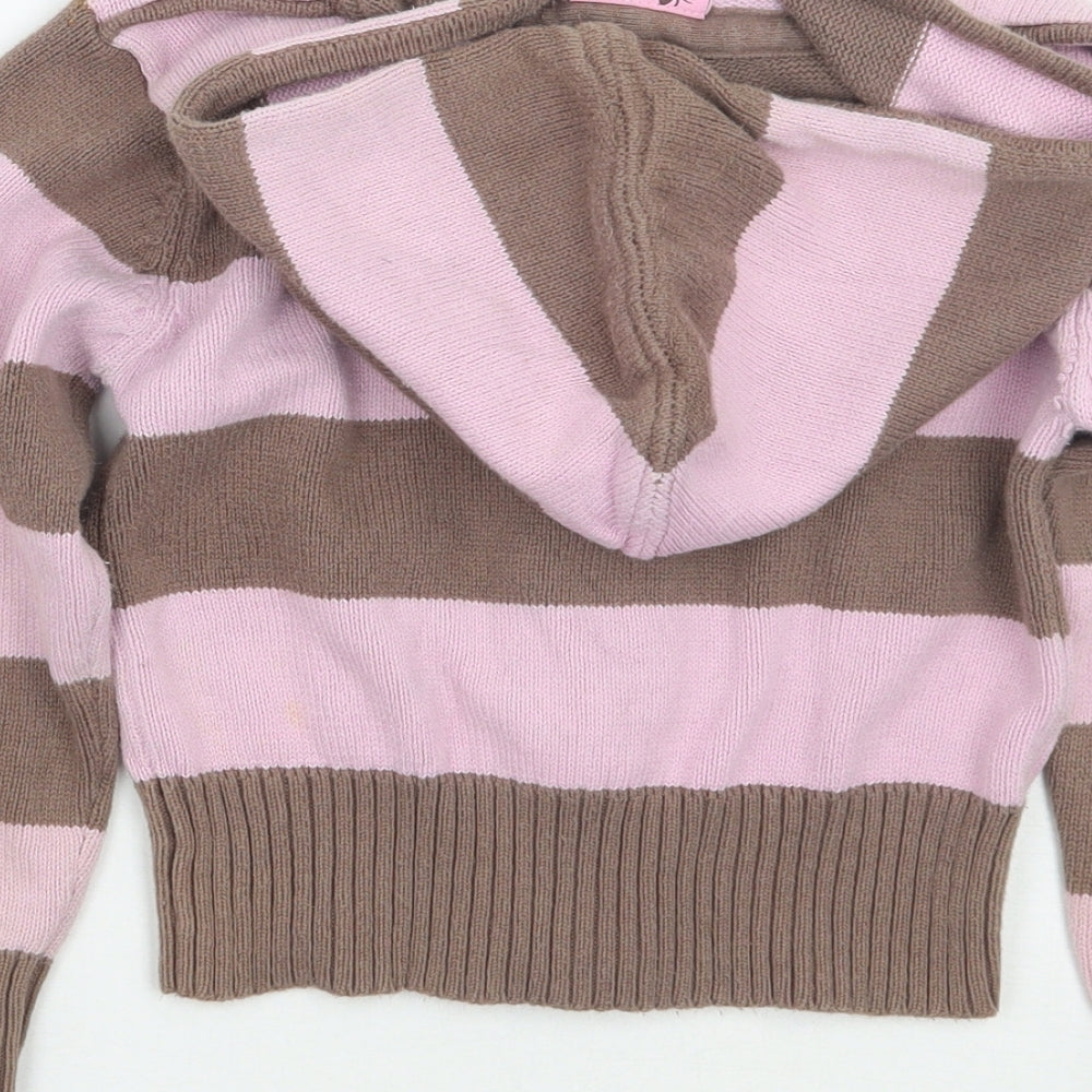 Lady bird Girls Pink Striped  Jacket Coatigan Size 4-5 Years