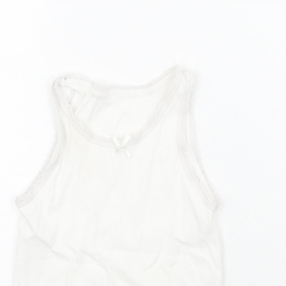 Matalan Girls White   Basic Tank Size 4-5 Years