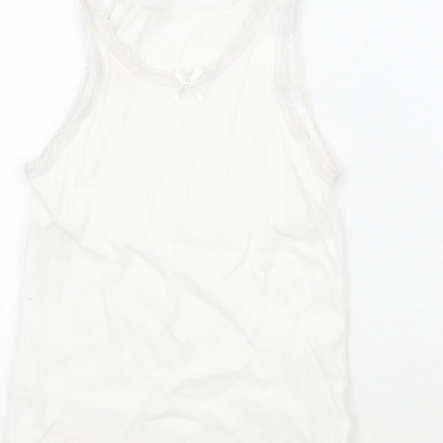 Matalan Girls White   Basic Tank Size 4-5 Years