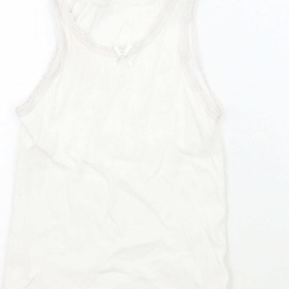 Matalan Girls White   Basic Tank Size 4-5 Years