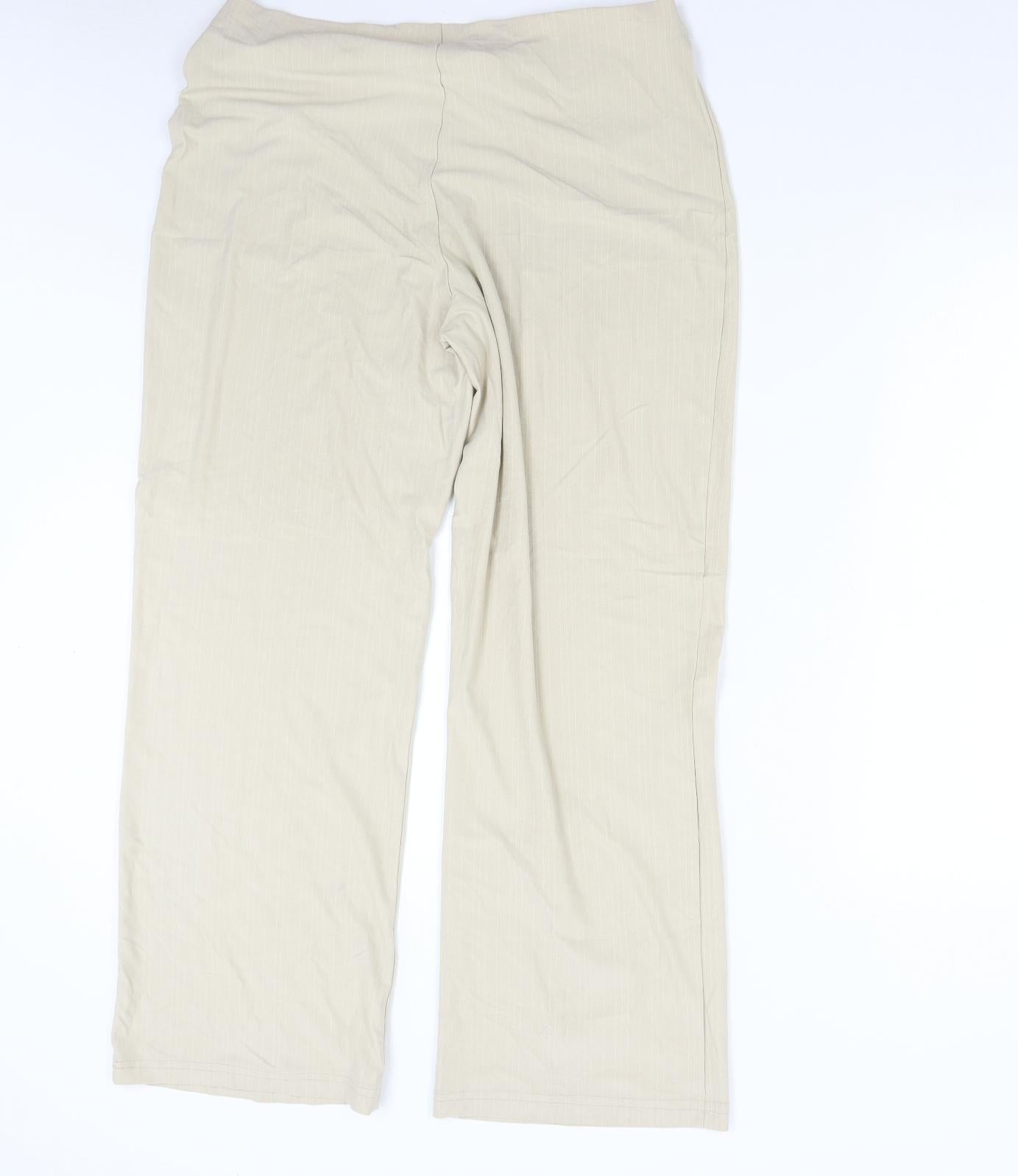 M&S Womens Beige   Trousers  Size 18 L29 in