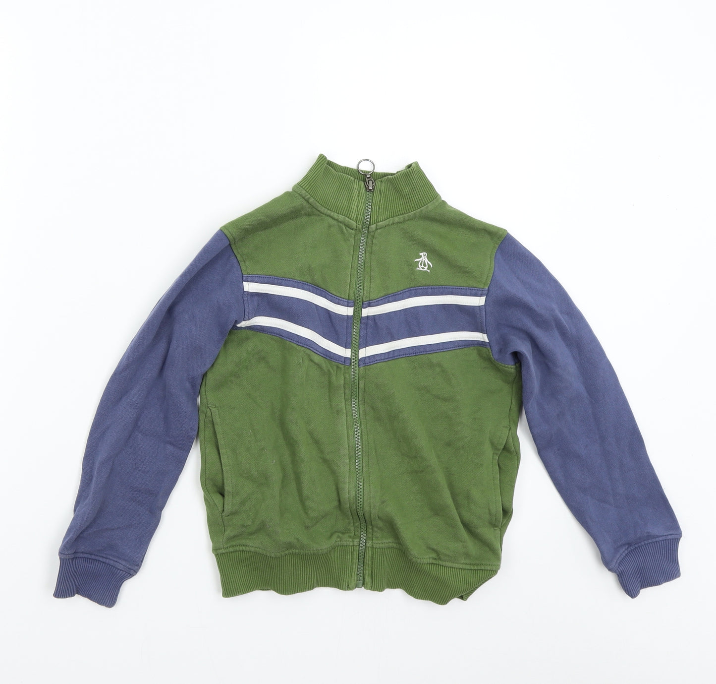 Penguin Boys Green   Full Zip Sweatshirt Size 7-8 Years