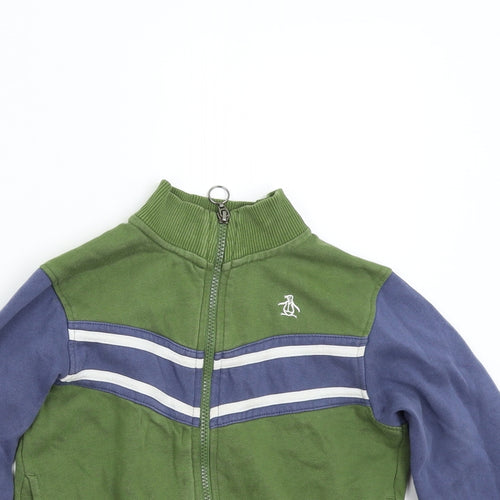 Penguin Boys Green   Full Zip Sweatshirt Size 7-8 Years