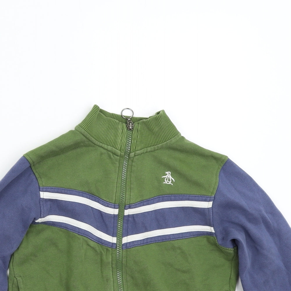 Penguin Boys Green   Full Zip Sweatshirt Size 7-8 Years