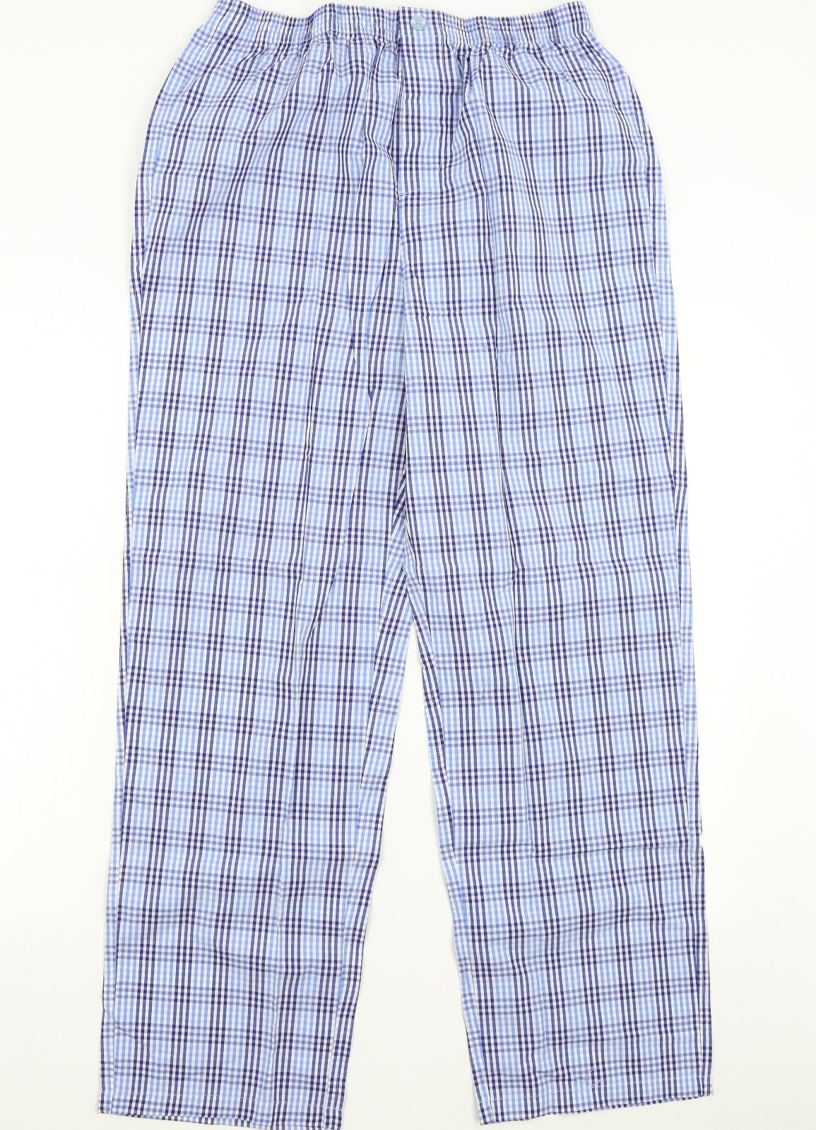John Lewis Mens Blue Check   Pyjama Pants Size M