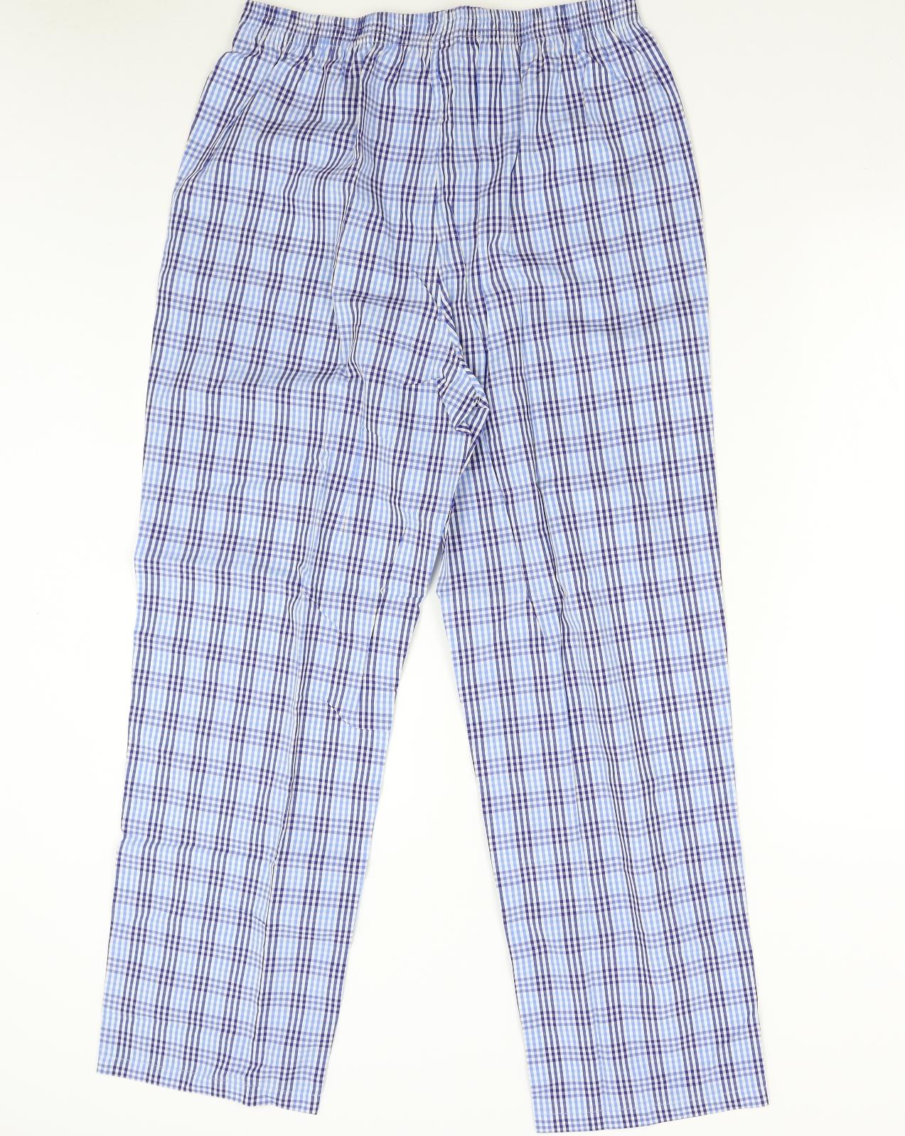 John Lewis Mens Blue Check   Pyjama Pants Size M