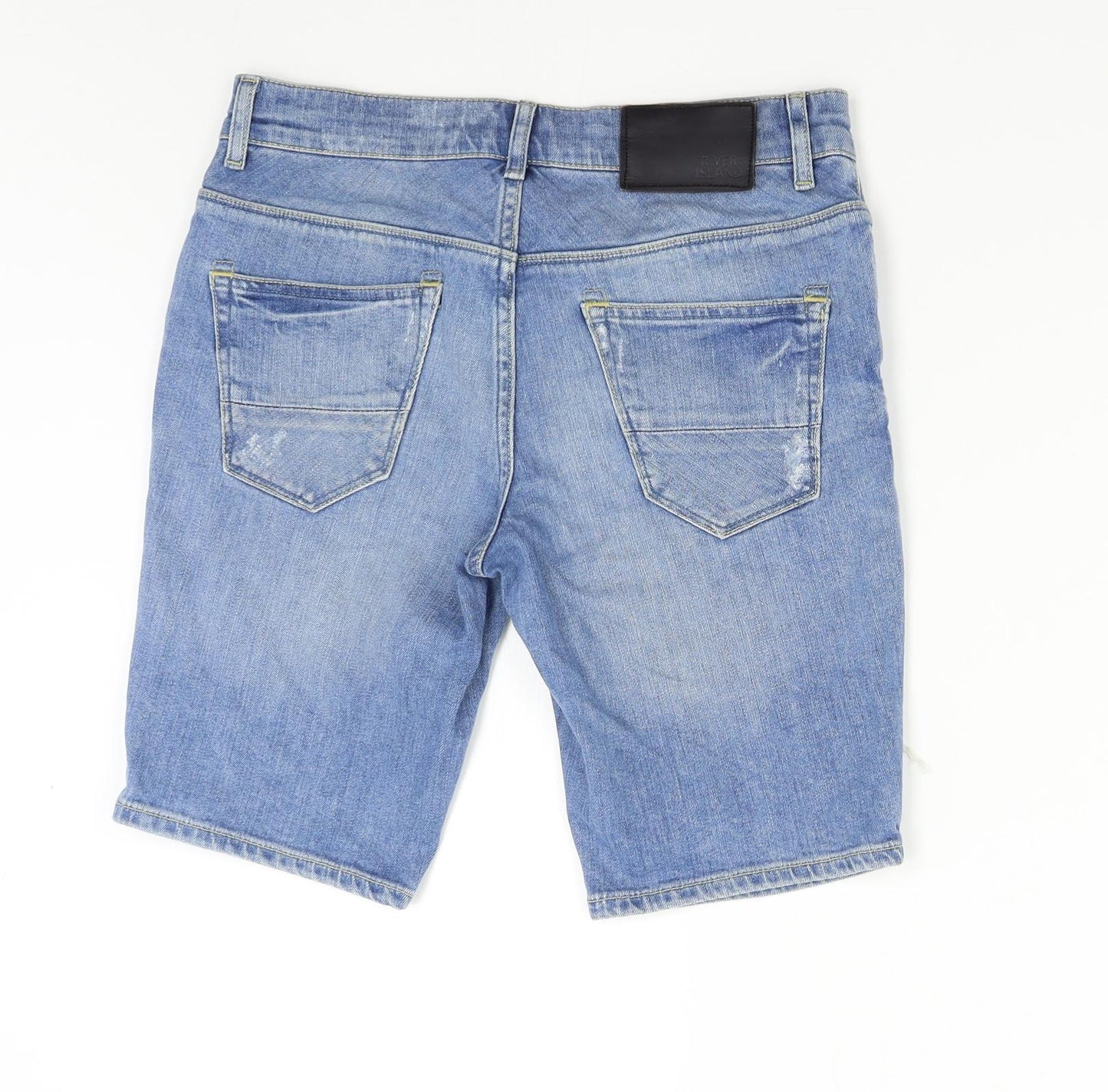 River Island Mens Blue  Denim Bermuda Shorts Size 30