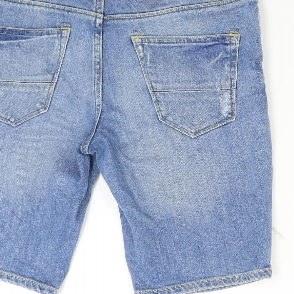 River Island Mens Blue  Denim Bermuda Shorts Size 30