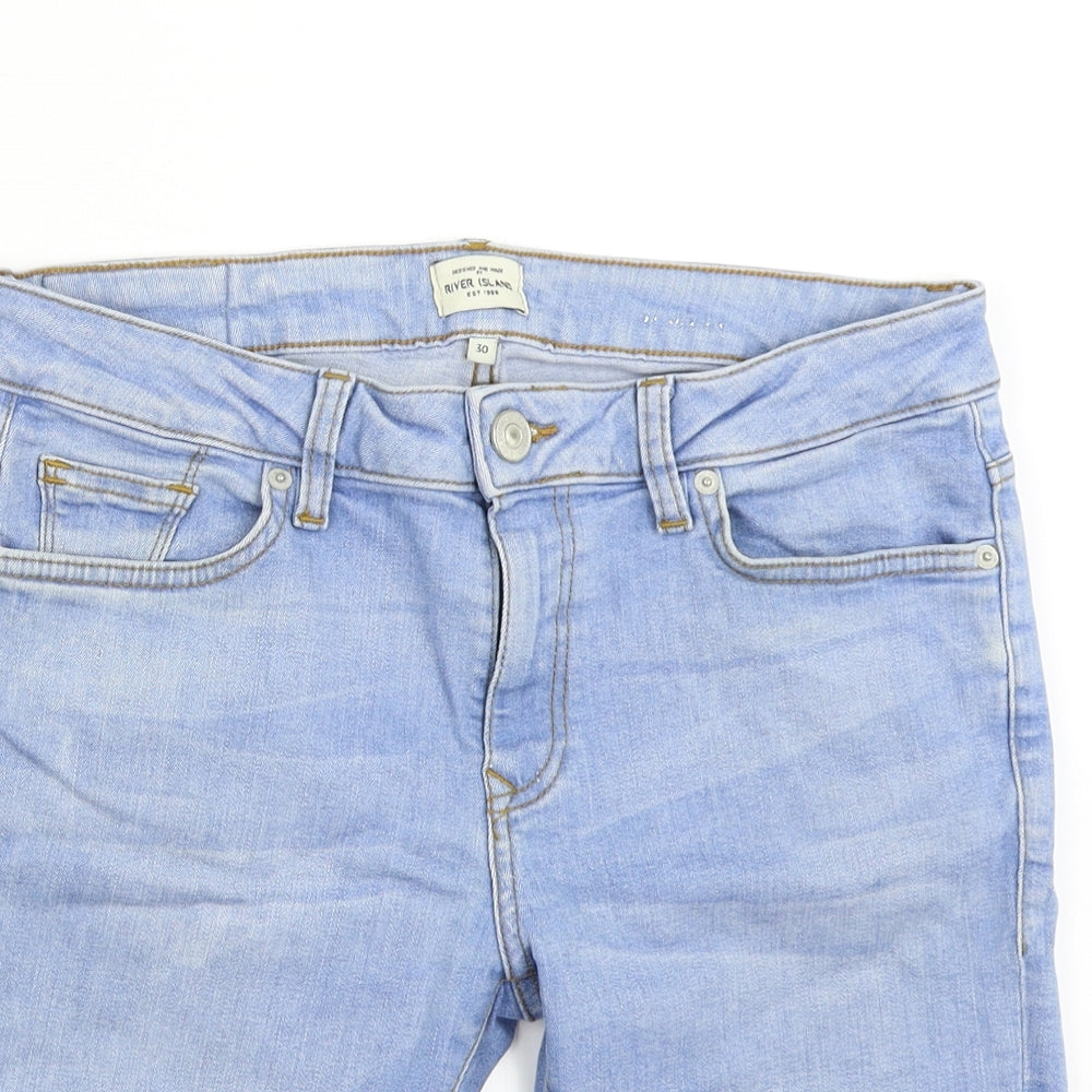 River Island Mens Blue  Denim Bermuda Shorts Size 30
