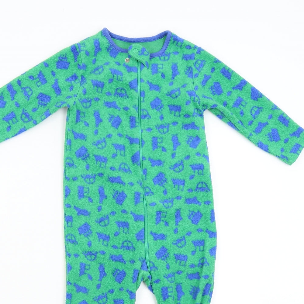 Mothercare Baby Green  Fleece Babygrow One-Piece Size 18-24 Months