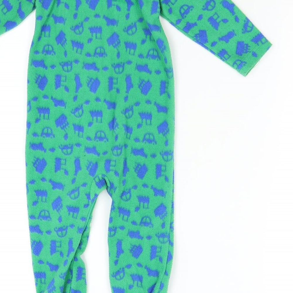 Mothercare Baby Green  Fleece Babygrow One-Piece Size 18-24 Months