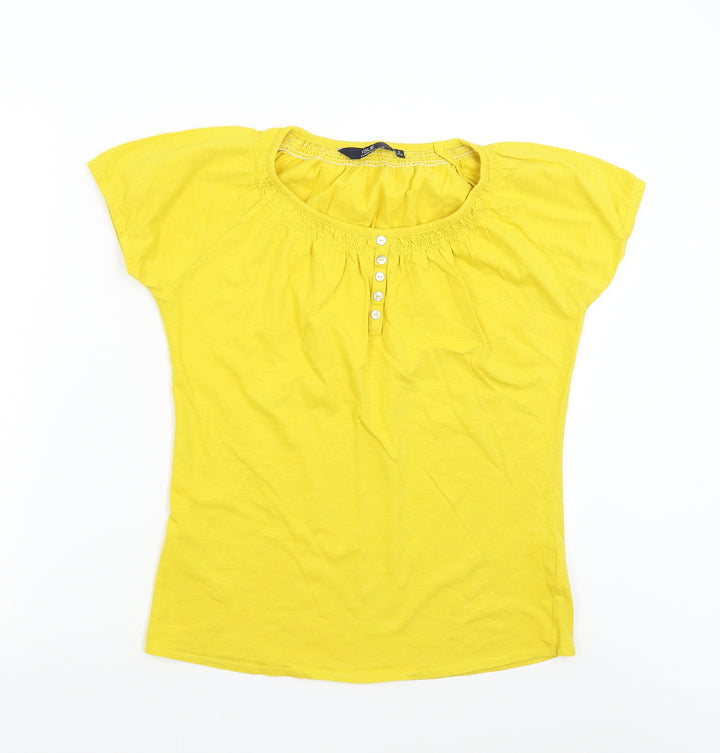 Isle Womens Yellow Basic T-Shirt Size S