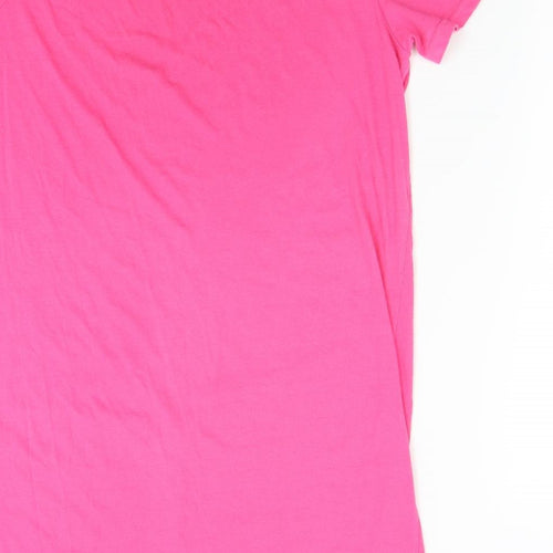 Bella Beau Womens Pink Solid   Nightshirt Size M