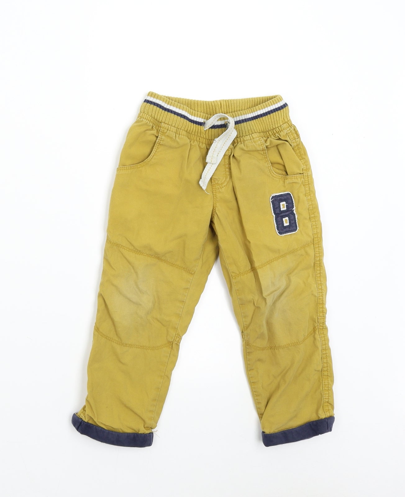 M&S Boys Yellow   Sweatpants Trousers Size 2-3 Years