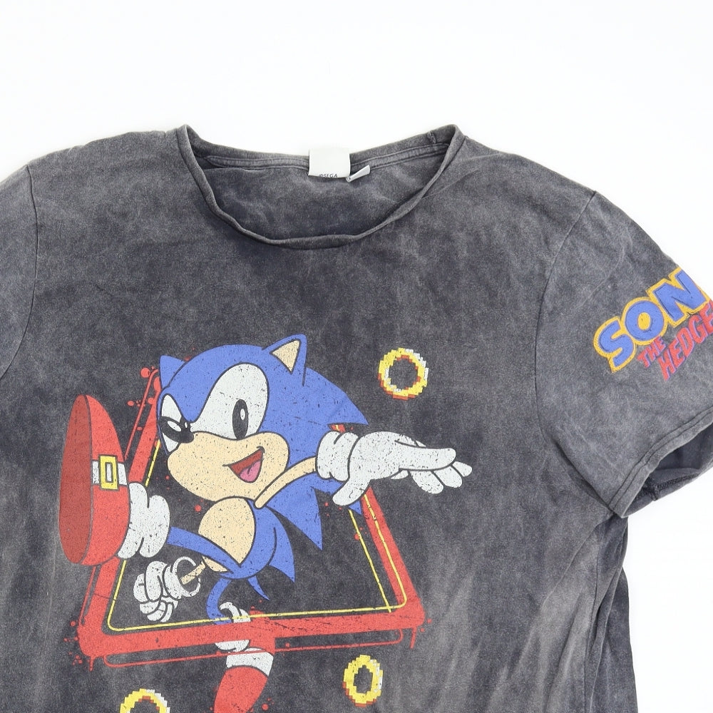 Primark Mens Grey    T-Shirt Size XL  - Sonic The Hedgehog