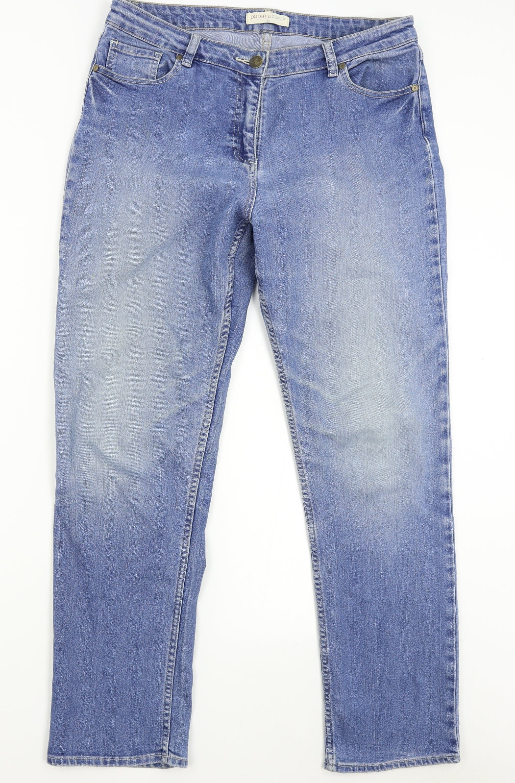 Papaya Womens Blue  Denim Straight Jeans Size 16 L29 in