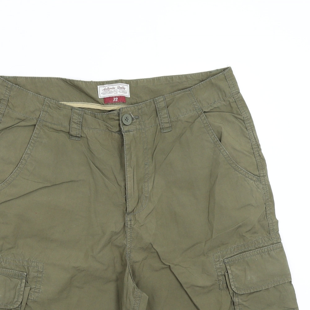 TU Mens Green   Cargo Shorts Size 32
