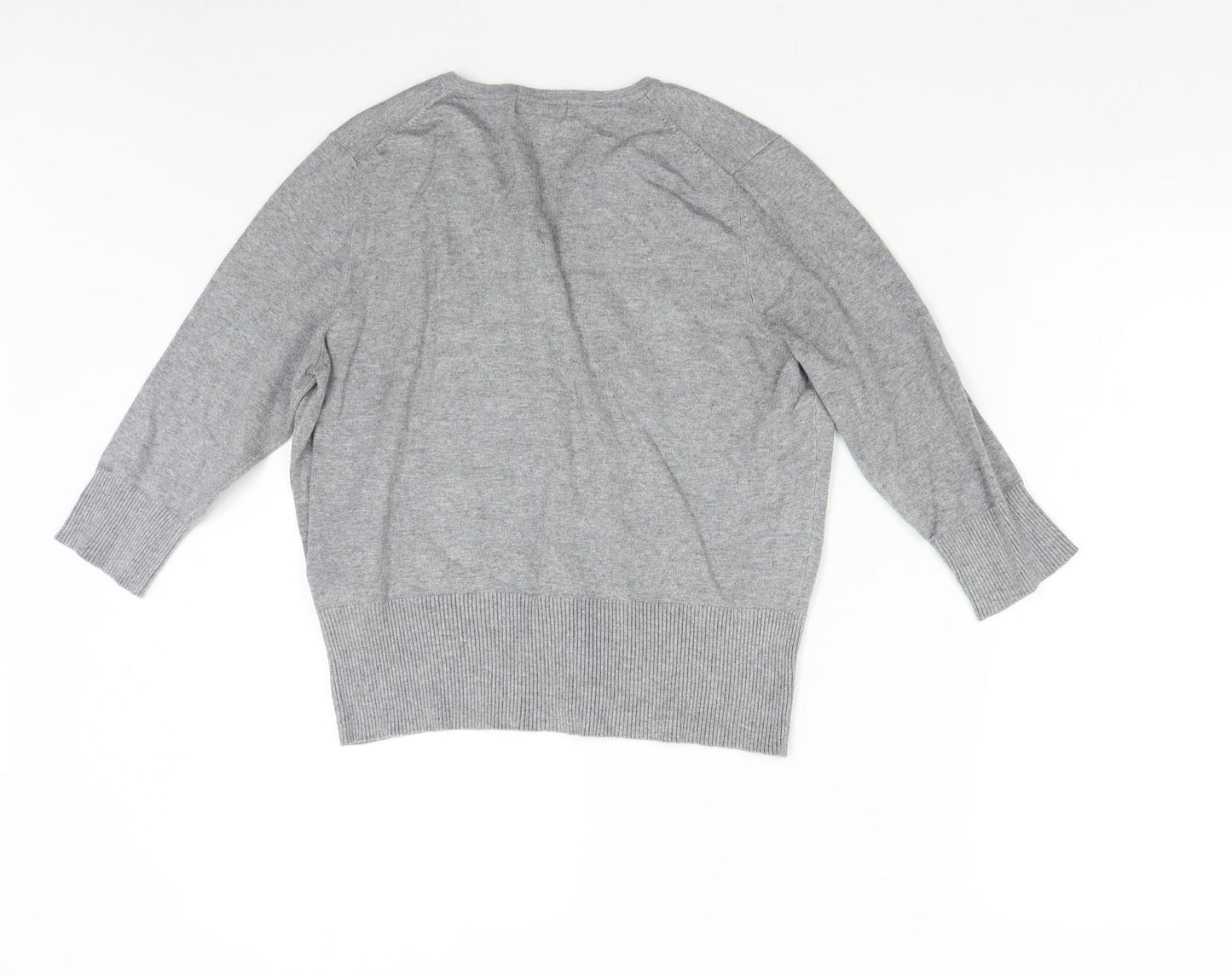 M&S Womens Grey  Knit Cardigan Jumper Size 18