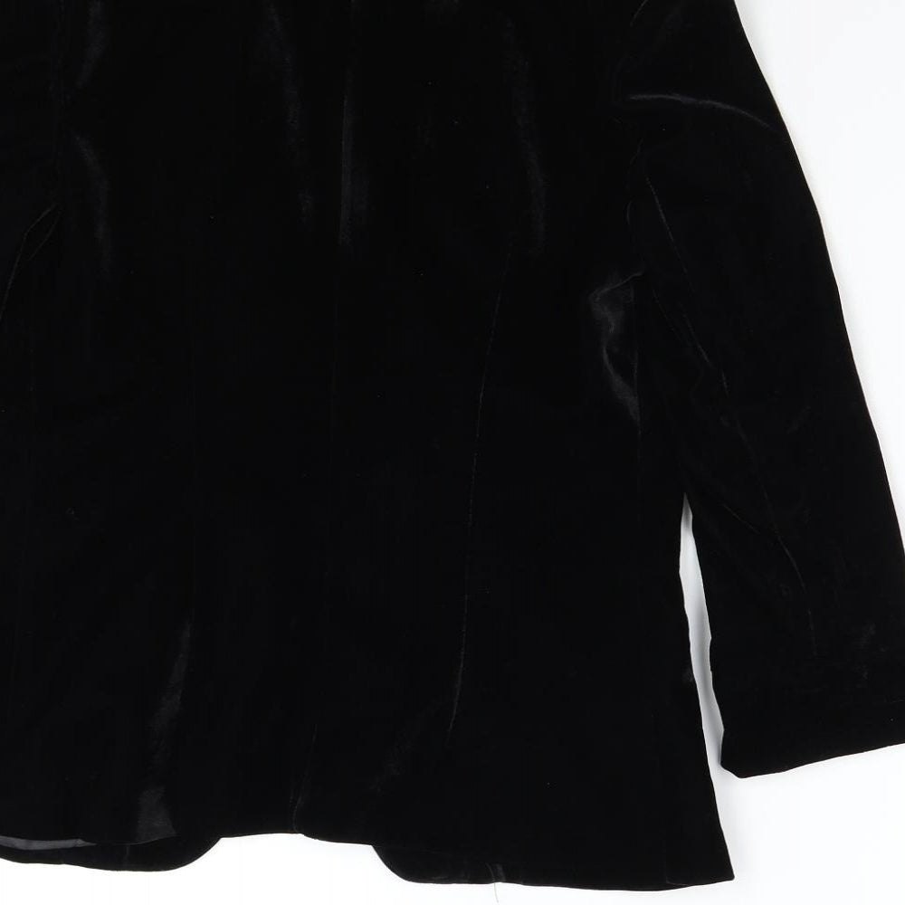 Evita Golg Womens Black  Velvet Jacket Blazer Size 8